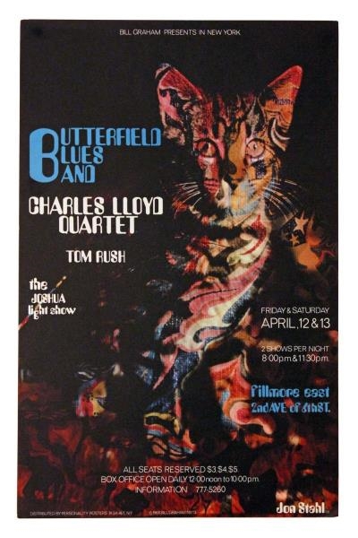 BUTTERFIELD BLUES BAND FILMORE EAST POSTER.       