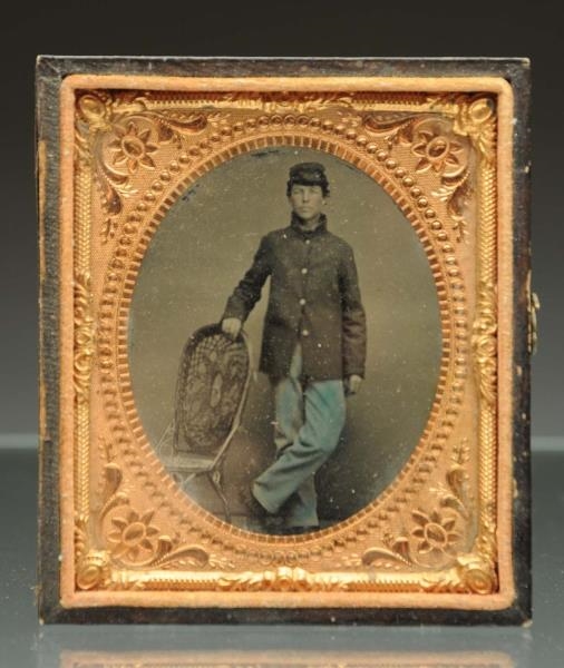 TIN TYPE OF MEXICAN WAR SOLDIER.                  