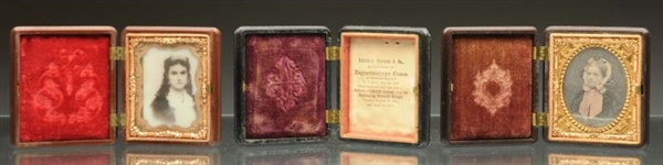LOT OF 3: THERMOPLASTIC DAGUERREOTYPES 1/9 PLATE. 