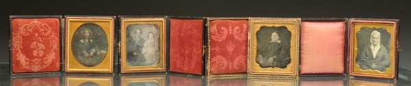 LOT OF 4: DAGUERREOTYPES LEATHER CASES.           