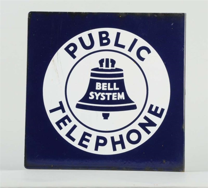 BELL TELEPHONE PORCELAIN FLANGE SIGN.             