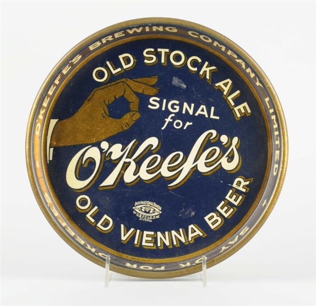 OKEEFES OLD STOCK ALE BEER TRAY.                