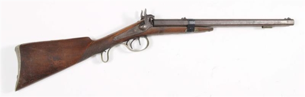 EARLY PERCUSSION SHORT BARREL DOUBLE RIFLE.       