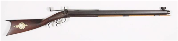 FINE EARLY HEAVY BARREL PERCUSSION TARGET RIFLE.  