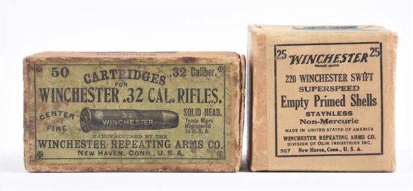 LOT OF 2: WINCHESTER CARTRIDGES SEALED BOXES.     