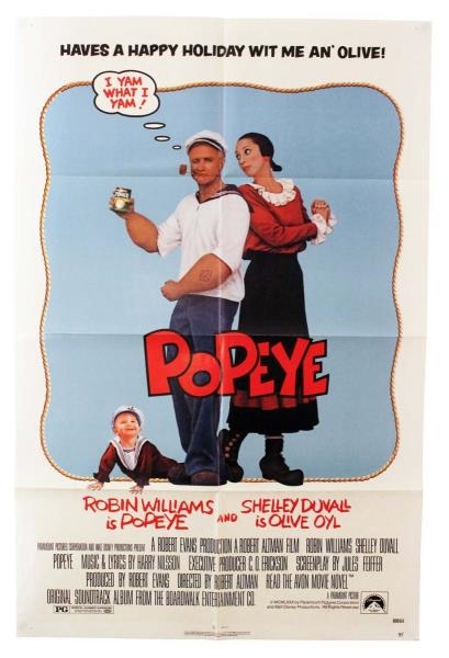 ROBIN WILLIAMS AS POPEYE POSTER.                  