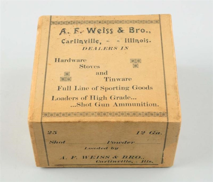 A.F. WEISS & BRO 12 GA. EMPTY HAND LOAD BOX.      