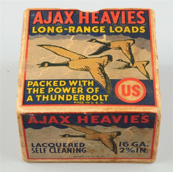 US CARTRIDGE CO. 16 GA. PARTIAL AJAX HEAVIES BOX. 