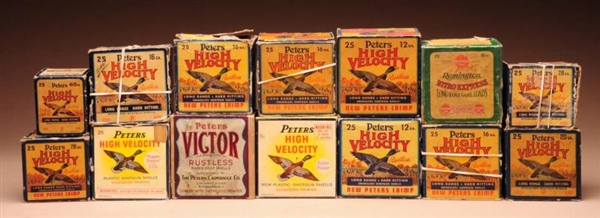 LOT OF 14: SHOT SHELL BOXES.                      