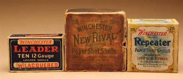 LOT OF 3: WINCHESTER SHOT SHELL BOXES.            