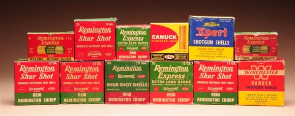 LOT OF 10: SHOT SHELL BOXES.                      