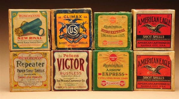 LOT OF 7: 2 PIECE SHOT SHELL BOXES.               
