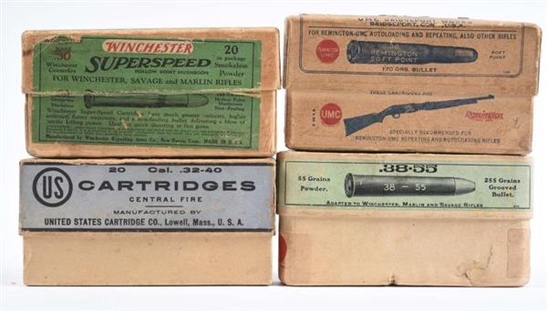 LOT OF 5: RIFLE CARTRIDGE BOXES.                  