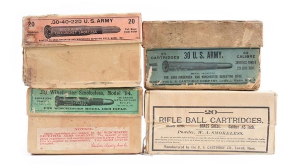 LOT OF 4: TWO-PIECE RIFLE BOXES.                  