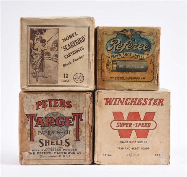 LOT OF 4: SHOT SHELL BOXES.                       