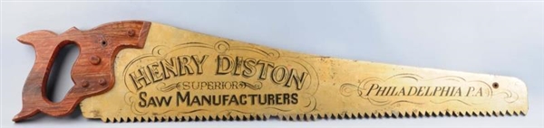 WOODEN HENRY DISTON SAW TRADE SIGN.               