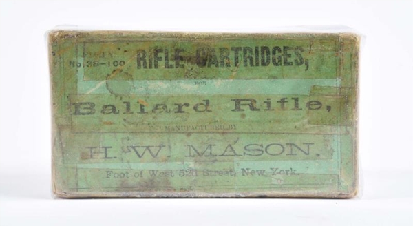 H.W. MASON FULL BOX OF .38 RIM FIRE AMMO.         