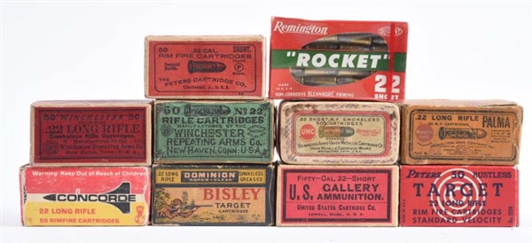 LOT OF 10: AMMO BOXES.                            