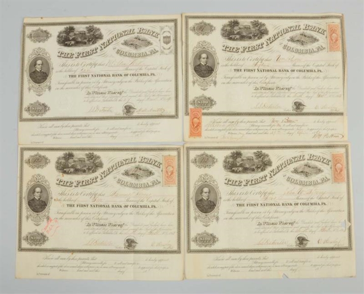 FIRST NATIONAL BANK STOCK CERTIFICATES.           