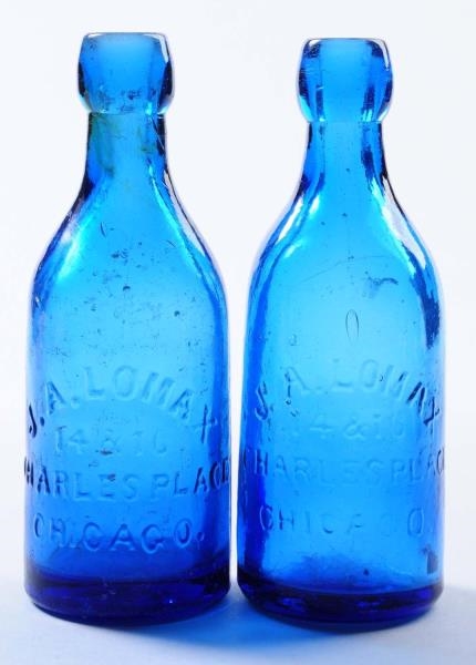 LOT OF 2: EARLY J.A LOMAX BOTTLES - CHICAGO.      
