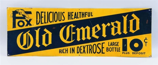 OLD EMERALD BEER TIN SIGN.                        