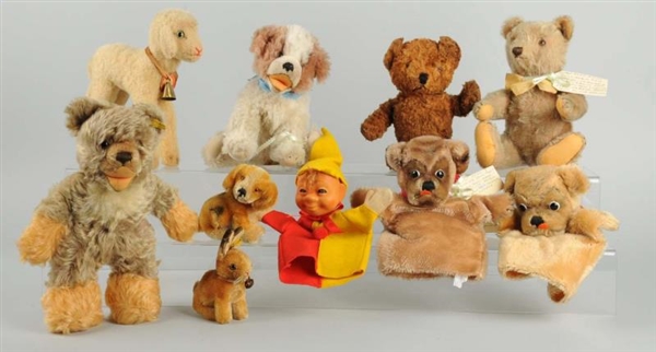 LOT OF 10: VINTAGE ASSORTED ANIMALS & PUPPETS.    