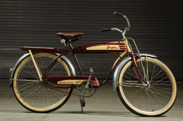 WESTERN FLYER "SUPER" MENS BALLOON TIRE BICYCLE. 