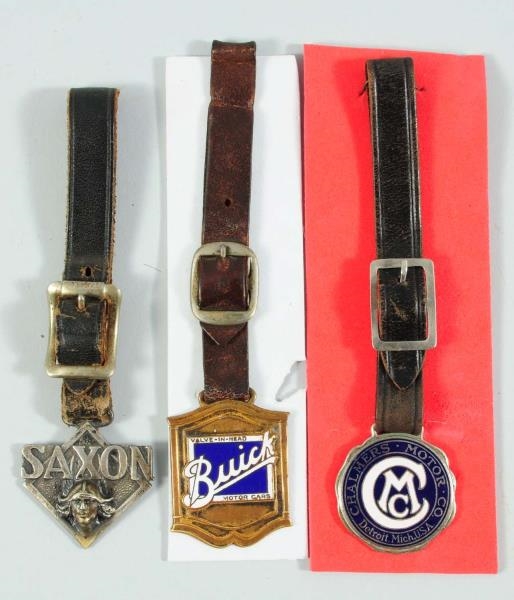 LOT OF 3: AUTOMOBILE WATCH FOBS.                  