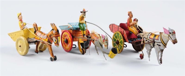 LOT OF 3: TIN WIND - UP HEE HAW THE WAGON.        