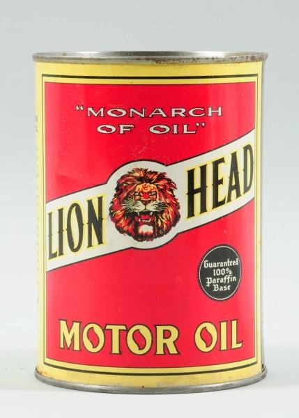 GILMORE LION HEAD MOTOR OIL ONE QUART CAN.        
