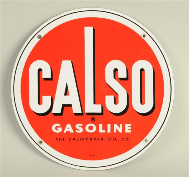 PORCELAIN CALSO GASOLINE SIGN.                    