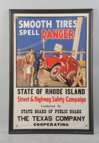 SMOOTH TIRES SPELL DANGER CLOTH BANNER.           