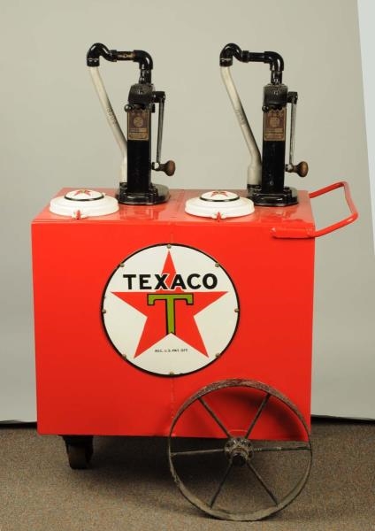 OPACO DOUBLE LUBSTER CART & TWO TEXACO SIGNS.     