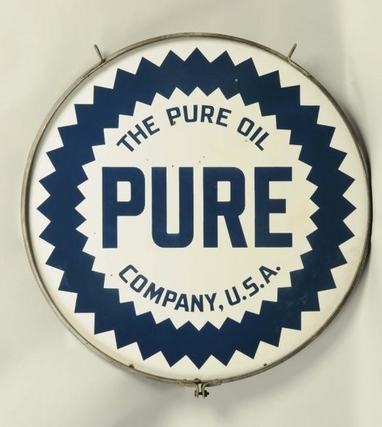 DOUBLE-SIDED PORCELAIN PURE SIGN.                 