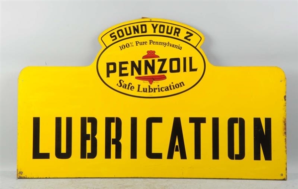 TIN PENNZOIL SOUND YOUR "Z" LUBRICATION SIGN.     