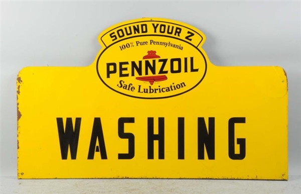 TIN PENNZOIL SOUND YOUR "Z" WASHING SIGN.         