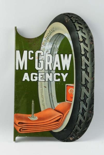 TIN MCGRAW AGENCY TIRES FLANGE SIGN.              