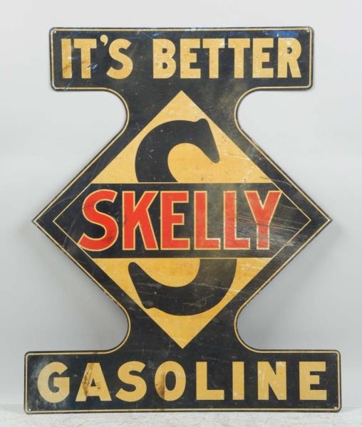 TIN DIE-CUT SKELLY ITS BETTER GASOLINE SIGN.     
