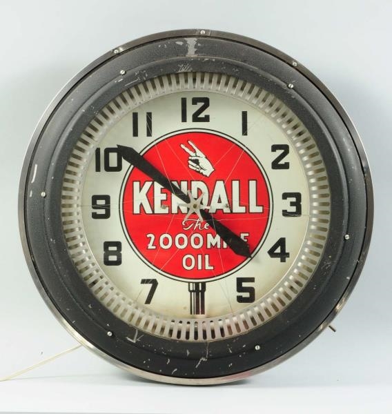 KENDALL THE 2 ,000 MILE OIL SPINNER NEON CLOCK.   