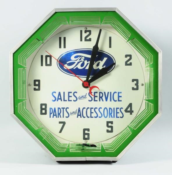 FORD SALES & SERVICE PARTS & ACCESSORIES CLOCK.   