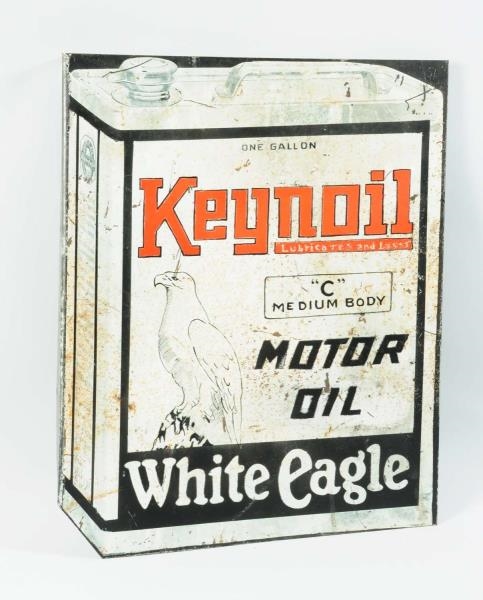 TIN WHITE EAGLE KEYNOIL MOTOR OIL FLANGE SIGN.    