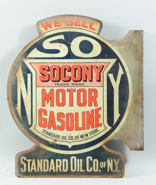 RARE WE SELL SOCONY MOTOR GASOLINE FLANGE SIGN.   