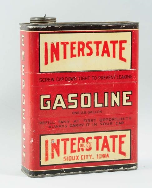 INTERSTATE GASOLINE SPARE EMERGENCY GAS CAN.      