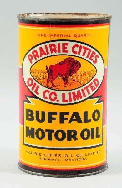 PRAIRIE CITIES BUFFALO MOTOR OIL ONE-QUART CAN.   