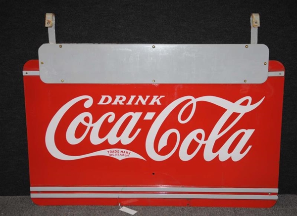 DOUBLE-SIDED PORCELAIN DRINK COCA-COLA SIGN.      