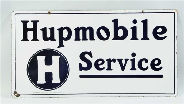 DOUBLE-SIDED PORCELAIN HUPMOBILE SERVICE SIGN.    