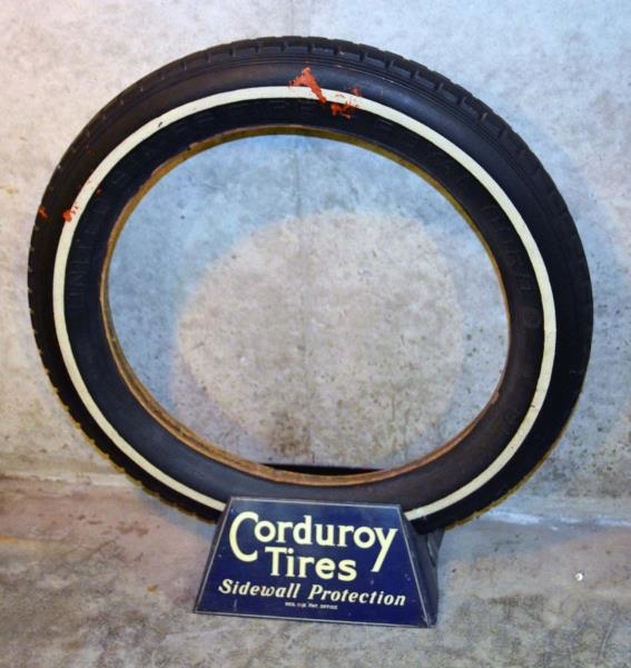 CORDUROY TIRES STAND WITH US TIRE.                