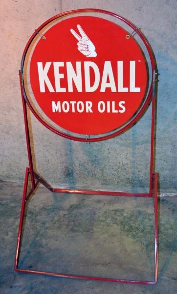 KENDALL MOTOR OIL SIGN WITH HAND LOGO.            