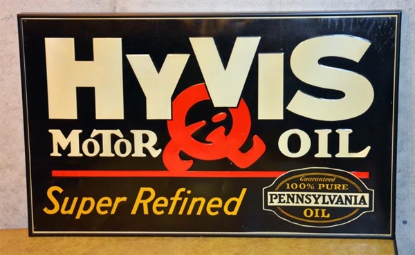 HYVIS SUPER REFINED MOTOR OIL SIGN WITH LOGO.     