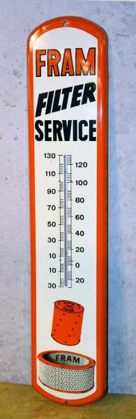 FRAM FILTER SERVICE TIN THERMOMETER WITH GRAPHICS 